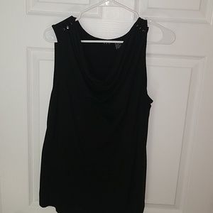 Ladies Xl black cowl neck blouse